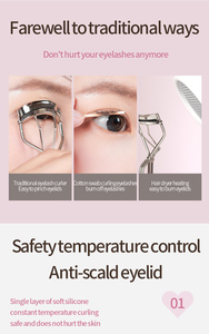 Maquillage des yeux outils cosmétiques Portable Mini silicone électrique cils rouleaux chauffage rapide chauffé recourbe-cils pince à épiler - Product Image 4