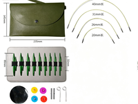 Ensemble d'aiguilles à tricoter circulaires extensibles en PU, outils de tricot multifonctionnels pour le bricolage