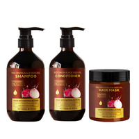 Set sampo dan kondisioner biji hitam bawang merah OEM Gloss pelembap mengurangi gatal kulit kepala Set Perawatan Rambut