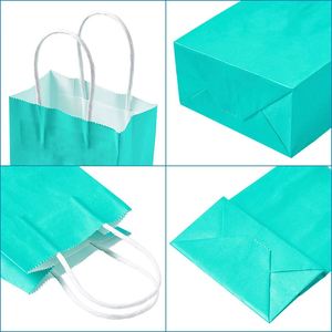 Bolsas de Papel Kraft Biodegradables Ecológicas de Diseño Simple con Asa Larga para Compras Diarias y Uso como Regalo - Product Image 2