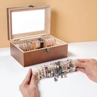 Boîte de présentation de bijoux de luxe portable en cuir PU noir de qualité supérieure, écologique, pour la vente au détail, emballage pour bracelets et colliers