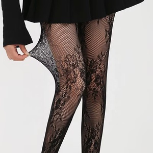 <span class=keywords><strong>Bas</strong></span> vintage en dentelle florale ajourée, jacquard, style Y2K, <span class=keywords><strong>bas</strong></span> résille noirs, sexy, anti-accrocs, <span class=keywords><strong>bas</strong></span> en soie pour femmes - Product Image 2