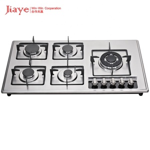 Cuisinière à gaz professionnelle en fonte avec 5 brûleurs intégrés, plaque de cuisson avec panneau en acier inoxydable - Product Image 4