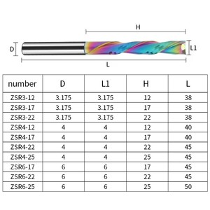 3/8 1/4 1/2 Inch Shank <span class=keywords><strong>2F</strong></span> Down Cut Spiral Router Bit pour Bois DLC Coating Solid Carbide Down Cut Two-Flûtes Spiral End Mill - Product Image 3