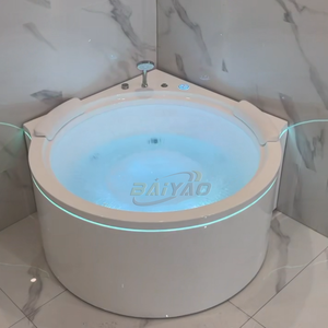 Bañera Semicircular <span class=keywords><strong>de</strong></span> <span class=keywords><strong>1</strong></span>.5 Metros con Luces LED, Diseño Nuevo, Apta para Familias <span class=keywords><strong>de</strong></span> 2 Personas, Jacuzzi con Hidromasaje - Product Image 4