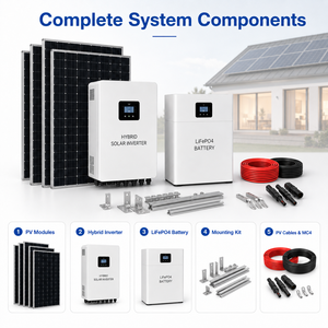 Système <span class=keywords><strong>solaire</strong></span> hors réseau complet de 3 kW, 5 kW, 10 kW avec panneaux solaires, onduleur et batterie LiFePO4 pour la maison - Product Image 2
