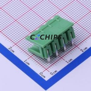 KF2EDGR-5.0-4P Plug-in Terminal Block Bent Lead Through Hole,P=5mm Connector Board-to-Board / Socket - Open 1x4P 5mm Green - Product Image 2