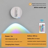 Lampu Dinding LED Mini Modern ABS Isi Ulang USB Sensor Kontrol Jarak Jauh Putih Hangat (3500K) untuk Rumah Kantor, Pemasangan di Dinding