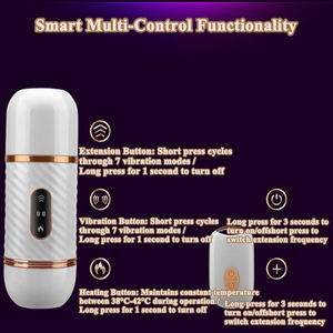 Vibratore Realistico Portatile con Spinta Automatica, Massaggiatore <span class=keywords><strong>Dildo</strong></span> in Silicone con Impugnatura e Ventosa per Donne - Product Image 5