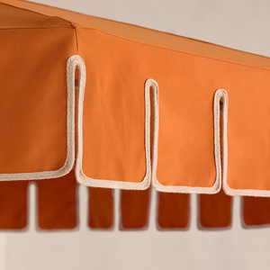 Parasol de jardin et de <span class=keywords><strong>piscine</strong></span> rétro vintage, grand format, robuste, en aluminium orange, avec bord festonné, <span class=keywords><strong>pour</strong></span> marché et café - Product Image 3