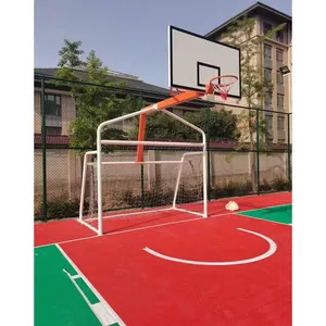 China manufacturer basketball court soccer court equipment soccer goal basketball hoop 2 in 1