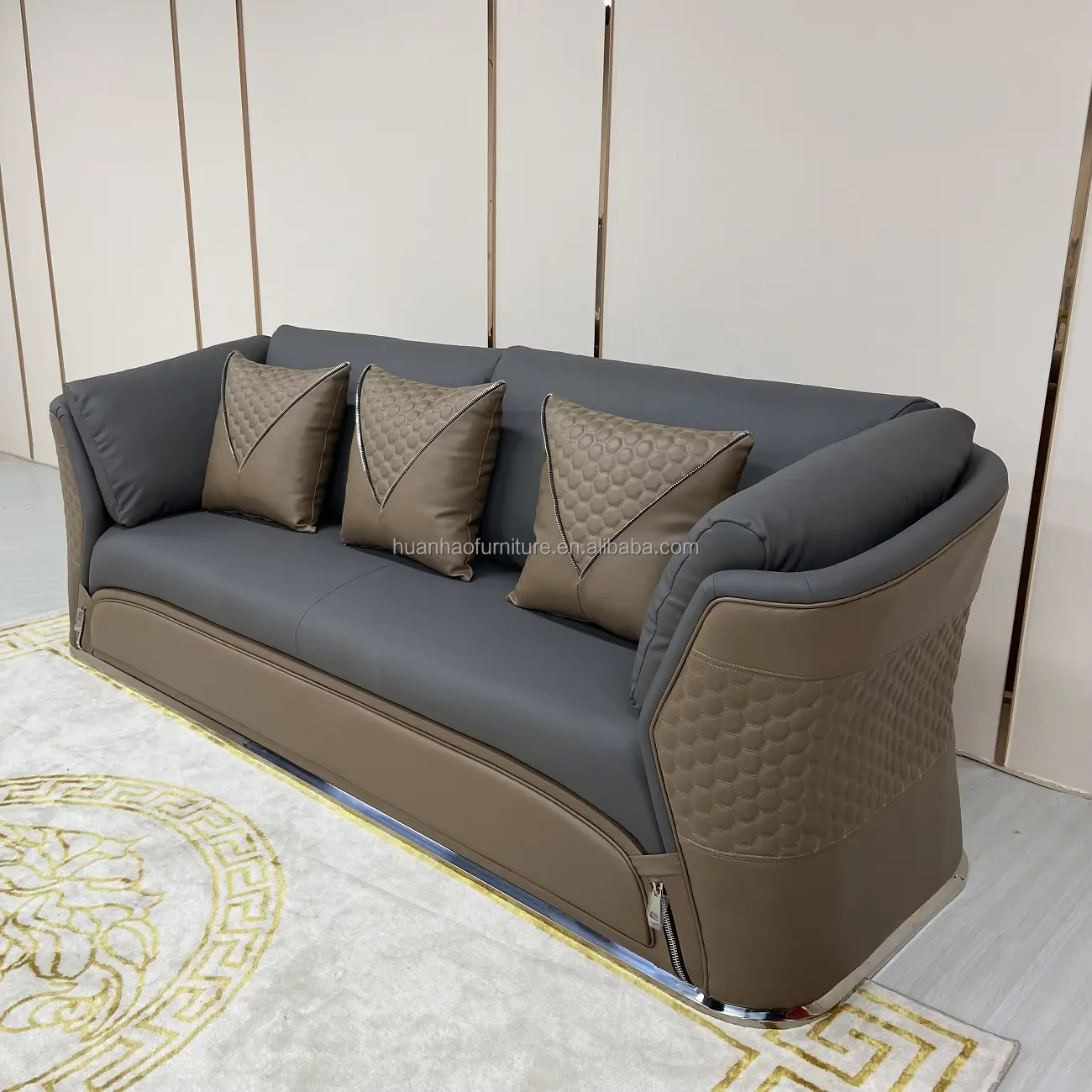 Produsen Furnitur Sudut Sofa Mewah Satu Dua Tiga Sofa Mewah Italia Set Mebel Ruang Tamu Sofa Modern