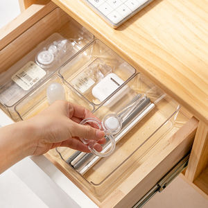 Plateaux de rangement pour réfrigérateur, organiseur de tiroir de réfrigérateur, support de rangement transparent en plastique pour garde-manger, accessoires de cuisine - Product Image 1