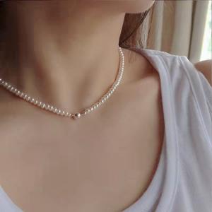 Collar de Plata de Ley S925 de Lujo Ligero con Perla Natural de Agua Dulce, Elegante Cadena para Clavícula con Cierre Circular - Product Image 4