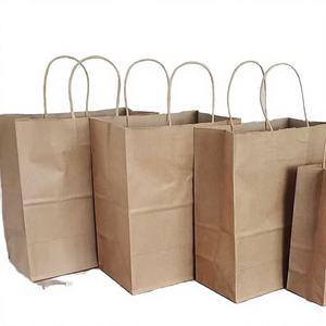 Sacs en papier kraft biodégradables en gros avec poignées torsadées pour exposition et promotion en supermarché - Product Image 3