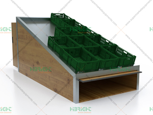 Giá để trưng bày hoa quả và rau củ bằng gỗ tại siêu thị - Product Image 4
