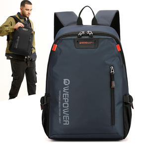 WePower Sac à dos grande capacité pour homme, 18 pouces, avec compartiment pour ordinateur, pour voyages d'affaires, étudiants, couleur unie, bleu foncé - Product Image 1