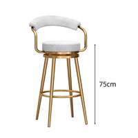 Chaise de bar moderne et simple à la maison tabouret haut rotatif accoudoir dossier filet rouge avant bureau assis caisse enregistreuse pour manger