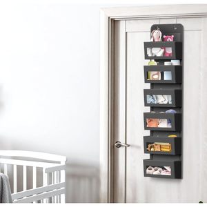 6 Pocket Over Door Storage Organizer Dark Gray Multifunctional Hanging Closet Rack For Baby Products Bedroom - Product Image 6