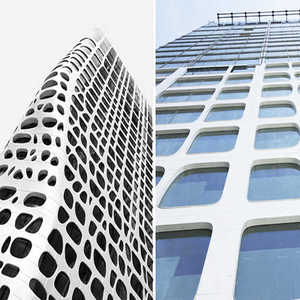 Panneaux de mur-rideau perforés en aluminium anodisé, design minimaliste pour l'extérieur des bâtiments, anti-corrosion, 70 pouces et plus - Product Image 4