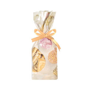 Sacchetti di cibo natalizio con fondo quadrato, 40 my, motivo a palla, 10 cm + 6 cm x 30 cm - Product Image 1