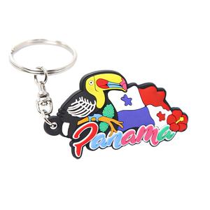 크리 에이 티브 시티 디자인 키 체인 파나마 로고 소프트 접착제 액세서리 여행 수하물을위한 맞춤형 PVC 고무 기념품 선물 - Product Image 1