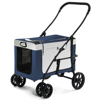 Vente chaude Portable Pliable À Quatre Roues Écologique Poussette Pour Animaux De Compagnie Multifonctionnel Grand Espace Transportant 20kg Capacité Multiple
