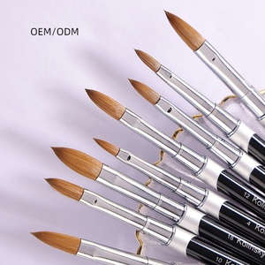 Customized 100% Kolinsky Oval Hair Acrylic <b>Nail</b> Brush with Metal Handle Private Label Soft Manicure Brush Acrylic Powder Brush - Product Image 2