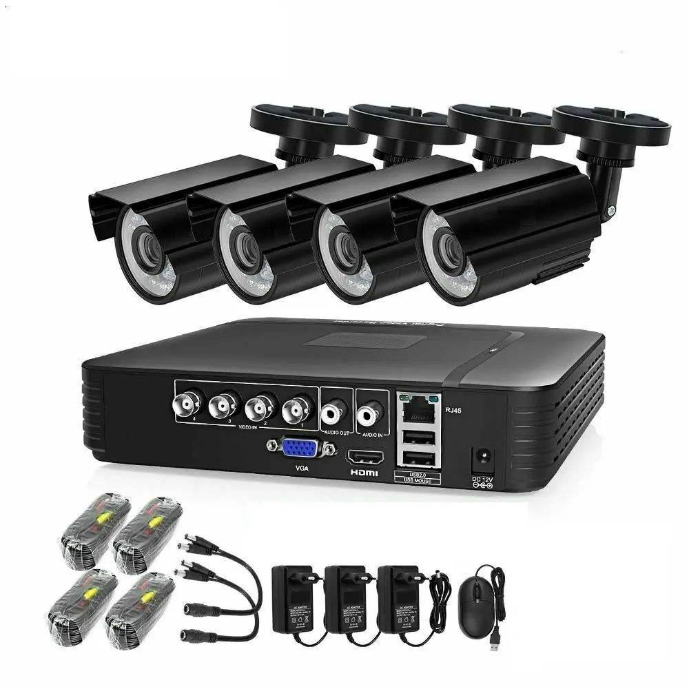 4CH 720P Ahd Dvr Video Security Cctv Camera System Video Surveillance Kit Met Hd Waterdichte Bullet Camera