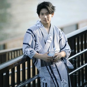 Kimono japonais <span class=keywords><strong>traditionnel</strong></span>, <span class=keywords><strong>Yukata</strong></span> de style samouraï, Costume pour la photographie et les jeux d'inférences policières - Product Image 6