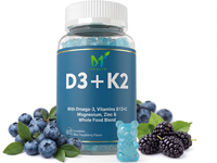 Gummies OEM Vitamine D3+K2 MK7 60 unités 5000 UI avec Magnésium Zinc pour Adultes
