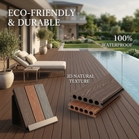 Planches de terrasse en WPC à texture bois 3D de qualité supérieure, revêtement de sol paysager de luxe