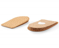 Semelle orthopédique de rehaussement du talon en cuir véritable et liège, auto-adhésive, absorption des chocs, design fin, pour tendinite d'Achille