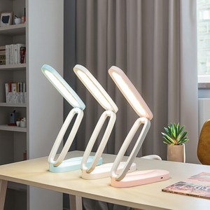 ポータブルUSB充電式コードレスABS折りたたみ可能ミニLEDデスクランプモダンスタイル目保護ナイトライト読書用 - Product Image 1