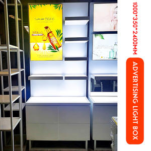 Luminaire de magasin personnalisé Parfumerie <span class=keywords><strong>Design</strong></span> d'intérieur Showroom Cosmétiques Maquillage Vitrine murale Présentoir de magasin de parfums Étagère - Product Image 2