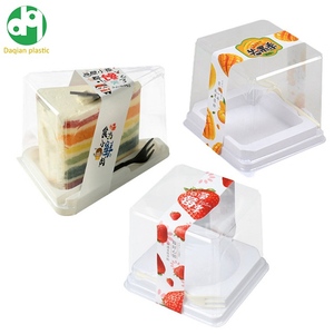 Benutzer definierte Kuchen behälter PET mit klarem Deckel Einweg-Dreieck/Quadrat/Rechteck Scheibe Käsekuchen Snack Dessert Kunststoff-Kuchen boxen - Product Image 5