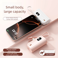 Mini Power Bank Personnalisable avec Logo, Affichage LED Numérique, Support Téléphone 3-en-1, Double Port USB