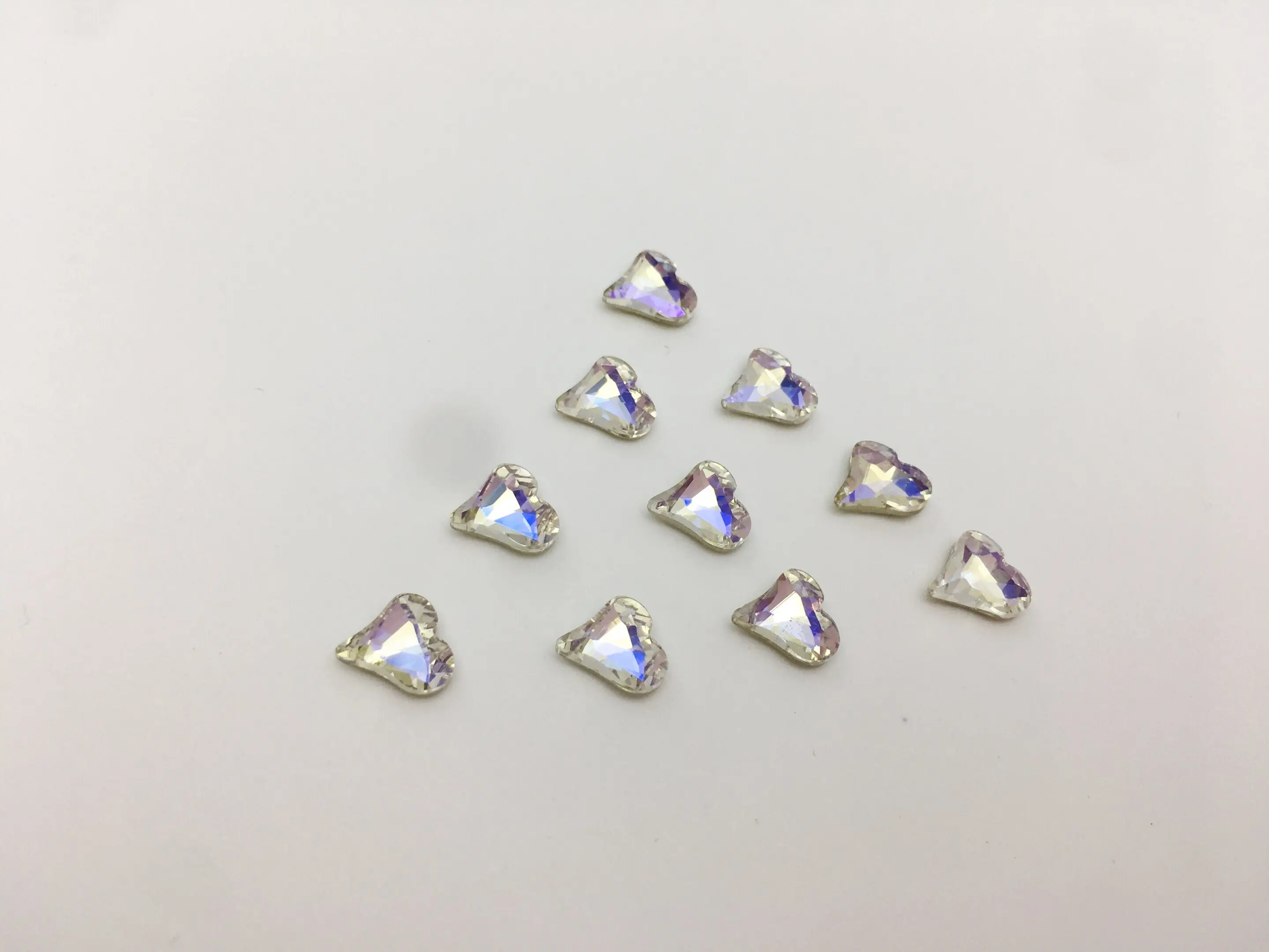 Wholesale Crystal Heart-shaped diamond AB nail art accessories with loose rhinestone clothing shoes and bags