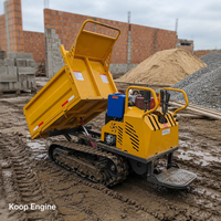 Mini-dumper chenillé KOP192, capacité de charge 800 kg, moteur diesel, Euro 5, certifié EPA, pour ferme et jardin