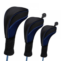 Housse de tête de club de golf en maille, lot de 3 pièces pour driver, fairway wood et hybride, avec logo personnalisé