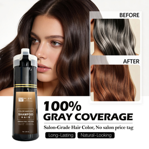 Shampoo Colorante per <span class=keywords><strong>Capelli</strong></span> Marrone <span class=keywords><strong>Chiaro</strong></span> Senza Ammoniaca per Copertura Totale dei <span class=keywords><strong>Capelli</strong></span> Grigi, <span class=keywords><strong>Colore</strong></span> Radiante a Lunga Durata, 10 Minuti, Ricco di Estratti Erboristici - Product Image 4