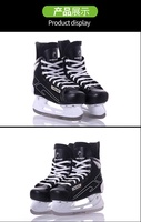 Chaussures de hockey sur glace en ligne personnalisées HEAD, lame en acier inoxydable, pour hommes, hiver, dessus en PVC noir, doublure en coton PU