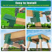 Kit de pergola avec supports d'angle à 45 degrés, connecteurs en acier pour bois 2x4, robuste, universel, support DIY, noir, moderne