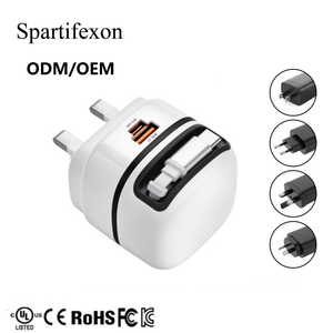 Caricabatterie Rapido 65W per Telefono Cellulare con Spine EU/UK e Doppi Cavi di Ricarica Integrati - Product Image 1