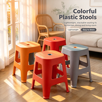 Tabouret en plastique empilable, antidérapant, léger et écologique en PP épaissi pour la restauration et la maison