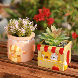 Roogo กระถางปลูกต้นไม้ไม้อวบน้ำสำหรับตกแต่งบ้านและโต๊ะสไตล์สถานีอาหาร - Product Image 1