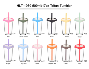 新しい500MLトリタンタンブラー、シリコン蓋とストロー付き、再利用可能な透明プラスチック製ウォーターカップ、ジュース、牛乳、スムージー、毎日の飲料に - Product Image 5