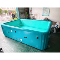 Grande piscine gonflable commerciale en PVC avec couture à points de chute, piscine rectangulaire familiale pour enfants et adultes