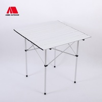 Table de camping pliable carrée en aluminium portable, facile à ranger, pour la maison, le barbecue, les pique-niques en plein air et le camping