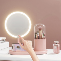 Miroir de maquillage personnalisable haute définition avec lumière LED, adapté à un usage domestique, aux dortoirs étudiants, aux bureaux, aux ordinateurs de bureau